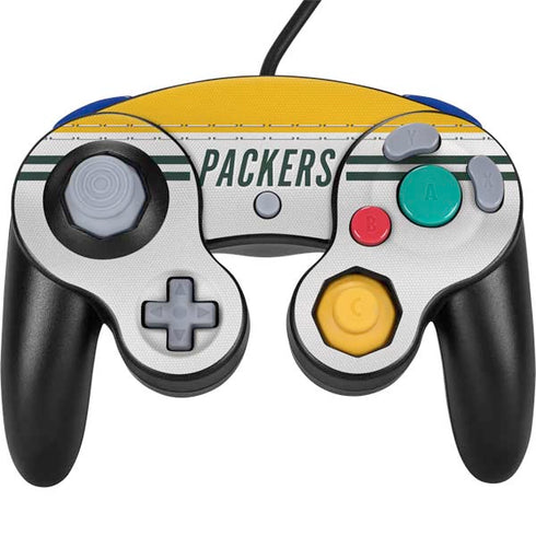 NFL Green Bay Packers White Striped Nintendo GameCube Controller Skin