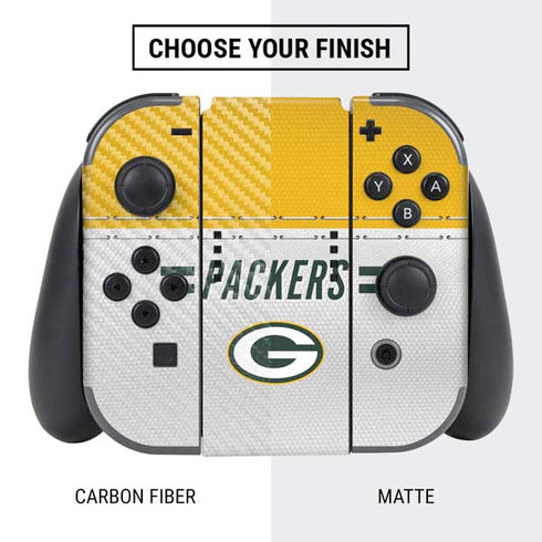 NFL Green Bay Packers White Striped Nintendo Switch Bundle Skin