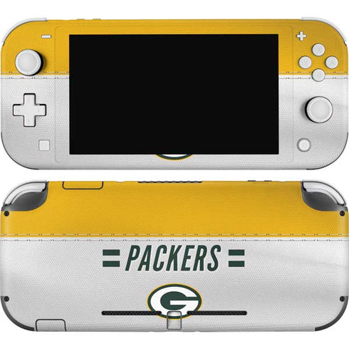 NFL Green Bay Packers White Striped Nintendo Switch Lite Skin