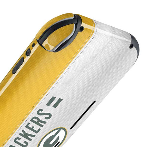 NFL Green Bay Packers White Striped Nintendo Switch Lite Skin