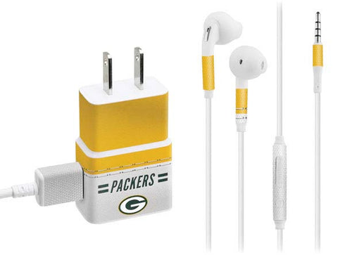 NFL Green Bay Packers White Striped Phone Charger Skin