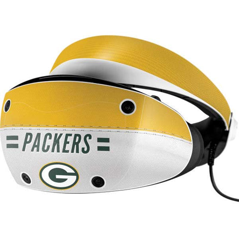 NFL Green Bay Packers White Striped PlayStation VR2 Skin