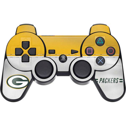 NFL Green Bay Packers White Striped PS3 Dual Shock wireless controller Skin