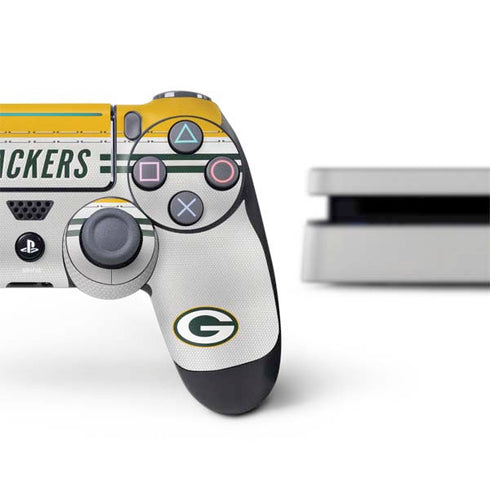 NFL Green Bay Packers White Striped PS4 Slim Bundle Skin