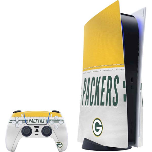 NFL Green Bay Packers White Striped PS5 Bundle Skin