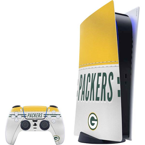 NFL Green Bay Packers White Striped PS5 Digital Edition Bundle Skin