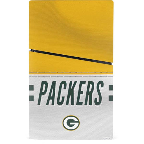 NFL Green Bay Packers White Striped PS5 Slim Digital Edition Bundle Skin