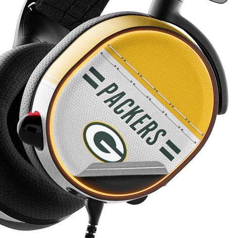 NFL Green Bay Packers White Striped SteelSeries Arctis 3 Skin