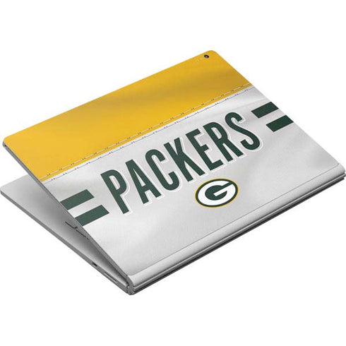 NFL Green Bay Packers White Striped Surface Book Skin