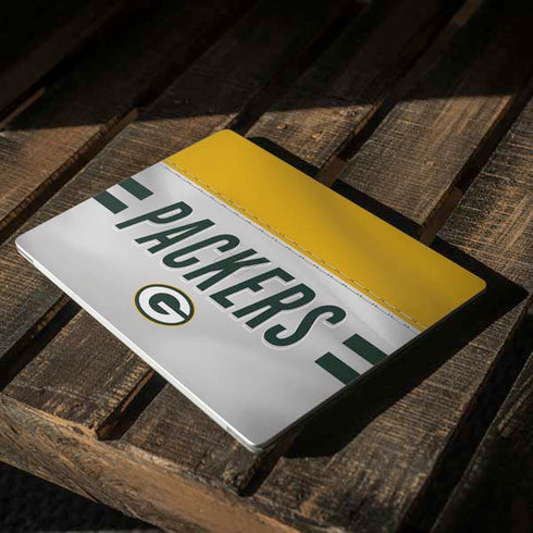 NFL Green Bay Packers White Striped Surface Laptop 2 Skin