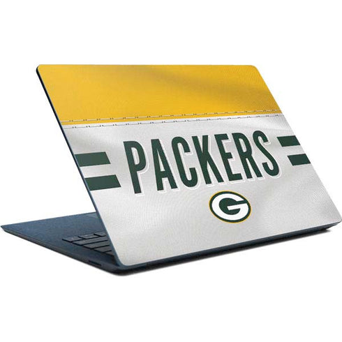 NFL Green Bay Packers White Striped Surface Laptop Skin