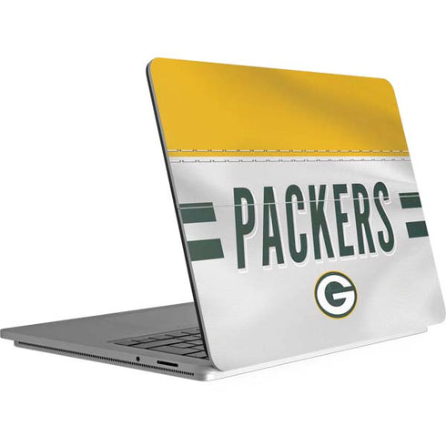 NFL Green Bay Packers White Striped Surface Laptop Studio Skin