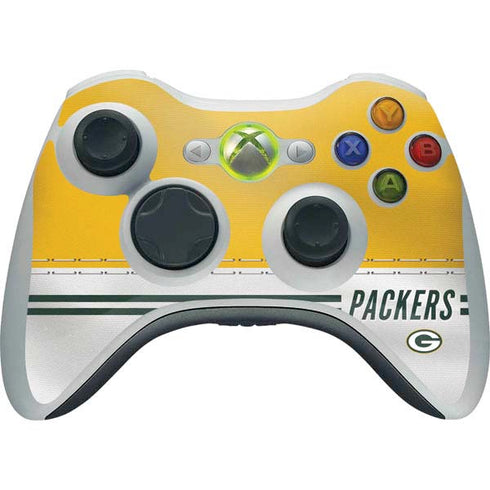 NFL Green Bay Packers White Striped Xbox 360 Wireless Controller Skin