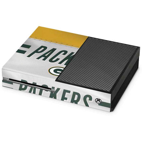 NFL Green Bay Packers White Striped Xbox One Console Skin