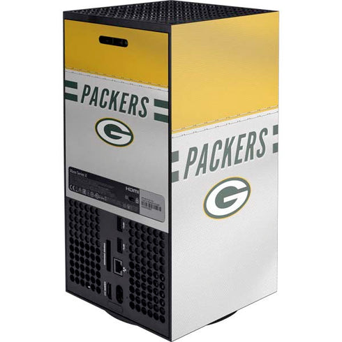 NFL Green Bay Packers White Striped Xbox Series X Console Skin