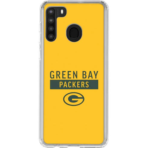 NFL Green Bay Packers Yellow Performance Series Galaxy A21 Clear Case