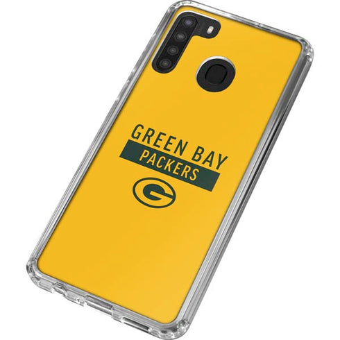NFL Green Bay Packers Yellow Performance Series Galaxy A21 Clear Case