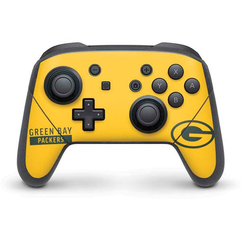 NFL Green Bay Packers Yellow Performance Series Nintendo Switch Pro Controller Skin