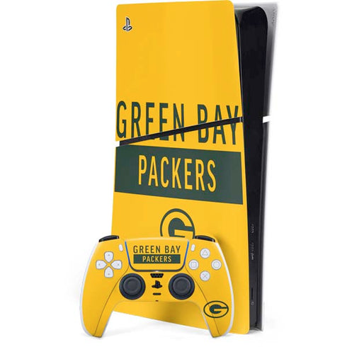 NFL Green Bay Packers Yellow Performance Series PS5 Slim Digital Edition Bundle Skin