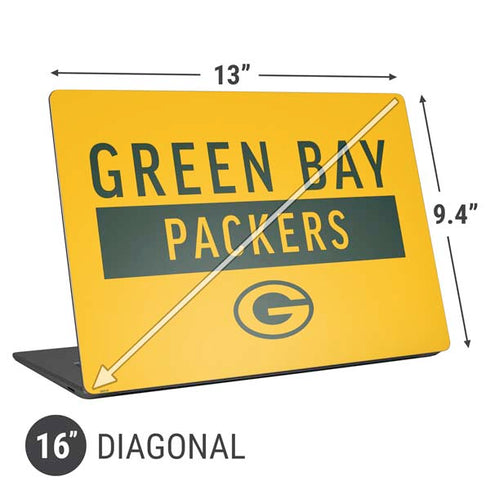 NFL Green Bay Packers Yellow Performance Series Universal Laptop 16in (13 x 9.4in) Skin