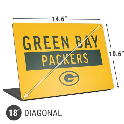 NFL Green Bay Packers Yellow Performance Series Universal Laptop 18in (14.6 x 10.6in) Skin