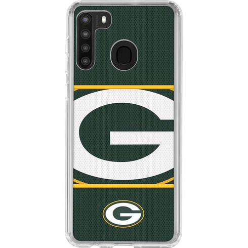 NFL Green Bay Packers Zone Block Galaxy A21 Clear Case