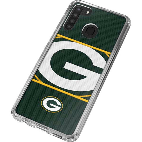 NFL Green Bay Packers Zone Block Galaxy A21 Clear Case