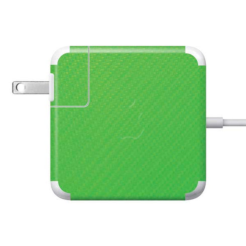 Green Carbon Fiber Specialty Material 85W Power Adapter (15 and 17 inch MacBook Pro Charger) Skin