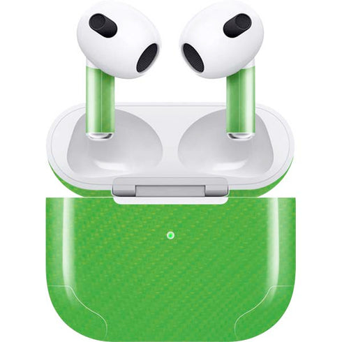 Green Carbon Fiber Specialty Material Apple AirPods (3rd Gen 2021) Skin