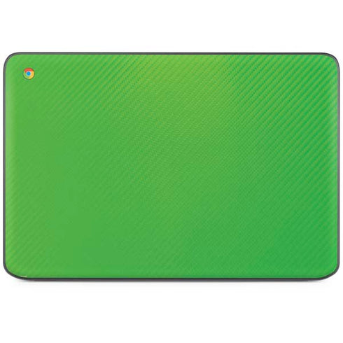 Green Carbon Fiber Specialty Texture Material HP Chromebook Skin