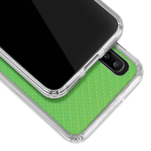 Green Carbon Fiber Specialty Material Galaxy A20 Clear Case