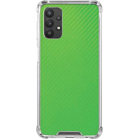 Green Carbon Fiber Specialty Material Galaxy A32 5G Clear Case