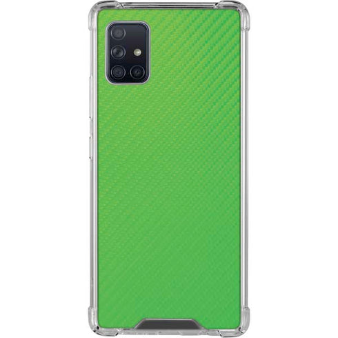 Green Carbon Fiber Specialty Material Galaxy A51 5G Clear Case