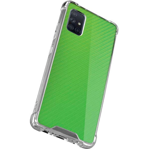 Green Carbon Fiber Specialty Material Galaxy A71 5G Clear Case