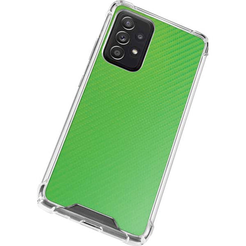 Green Carbon Fiber Specialty Material Galaxy A72 5G Clear Case