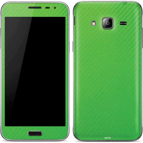 Green Carbon Fiber Specialty Material Galaxy J3 Skin