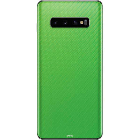 Green Carbon Fiber Specialty Material Galaxy S10 Plus Skin