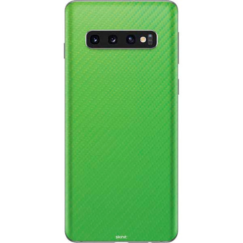 Green Carbon Fiber Specialty Material Galaxy S10 Skin
