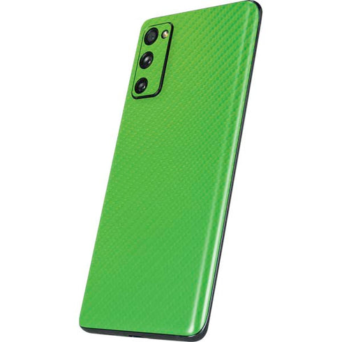 Green Carbon Fiber Specialty Material Galaxy S20 Fan Edition Skin