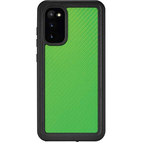 Green Carbon Fiber Specialty Material Galaxy S20 Waterproof Case