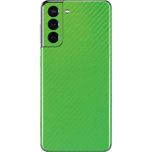 Green Carbon Fiber Specialty Material Galaxy S21 5G Skin