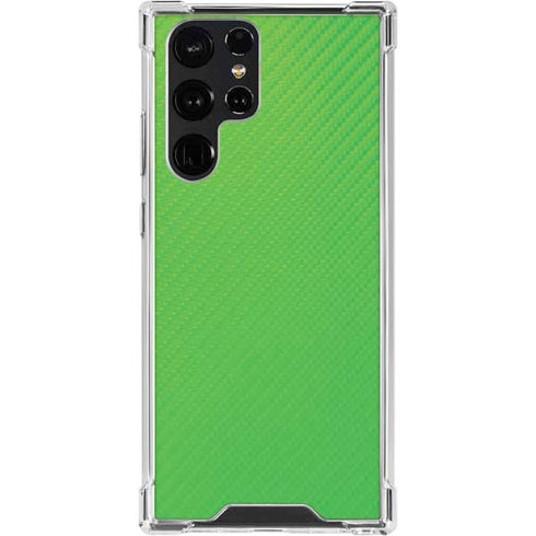 Green Carbon Fiber Specialty Material Galaxy S24 Ultra Clear Case