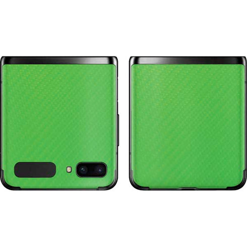 Green Carbon Fiber Specialty Material Galaxy Z Flip Skin