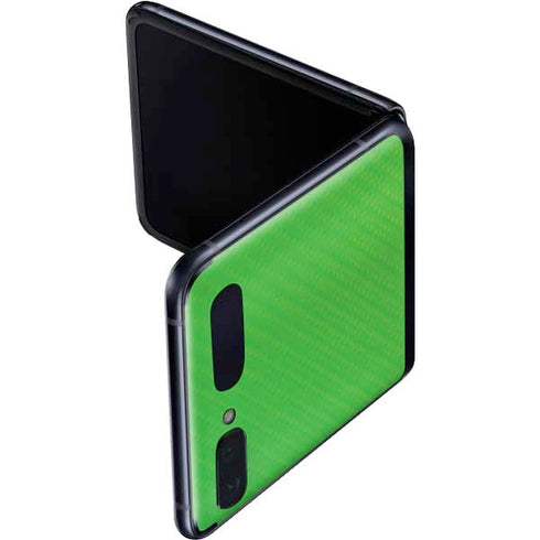 Green Carbon Fiber Specialty Material Galaxy Z Flip Skin