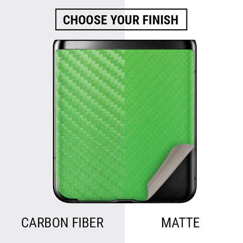 Green Carbon Fiber Specialty Material Galaxy Z Flip Skin