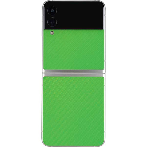 Green Carbon Fiber Specialty Material Galaxy Z Flip3 5G Skin