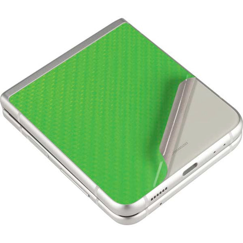 Green Carbon Fiber Specialty Material Galaxy Z Flip3 5G Skin