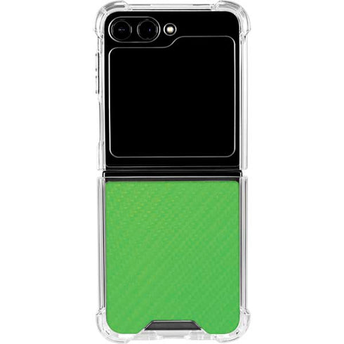 Green Carbon Fiber Specialty Material Galaxy Z Flip5 5G Clear Case