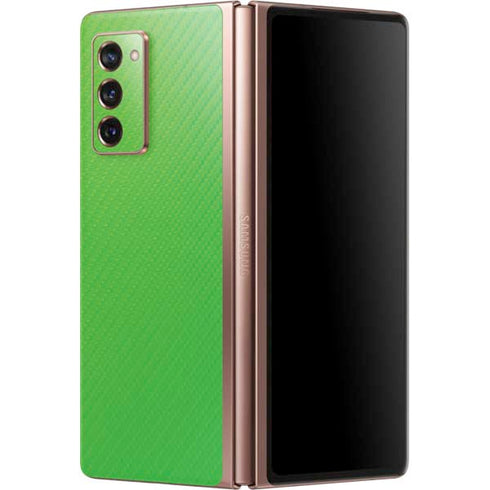 Green Carbon Fiber Specialty Material Galaxy Z Fold2 5G Skin
