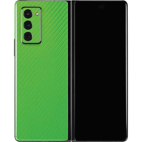Green Carbon Fiber Specialty Material Galaxy Z Fold2 5G Skin